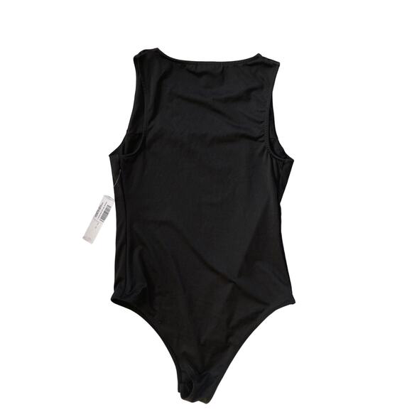 NEW Aqua Bodysuit Fitted Black Spandex Size Large - Picture 2 of 6